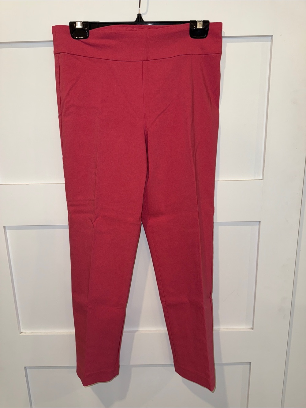 Women's High-Rise Cropped Ponte Pants in Rose Red